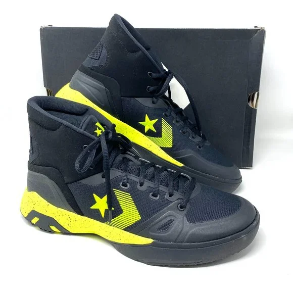 CONVERSE Men Size 165907C G4 HI Black Lemon Venom Black Knit Basketball  Sneakers
